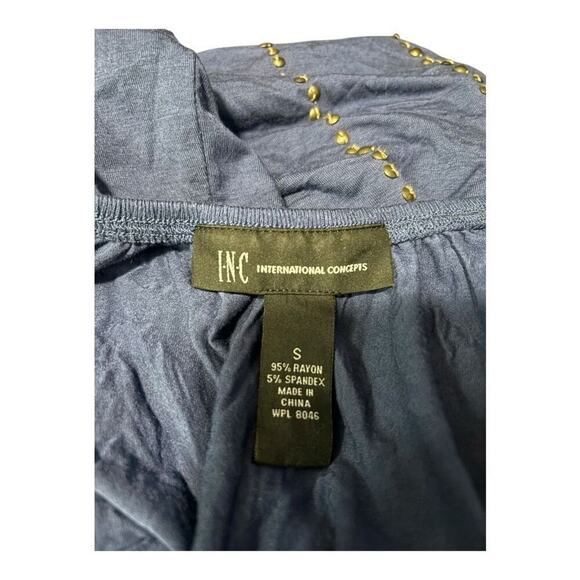 INC International Concepts Blue Blouse Tee Size S - Picture 4 of 4